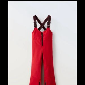 Zara Red Kids Jumpsuit with Black Straps